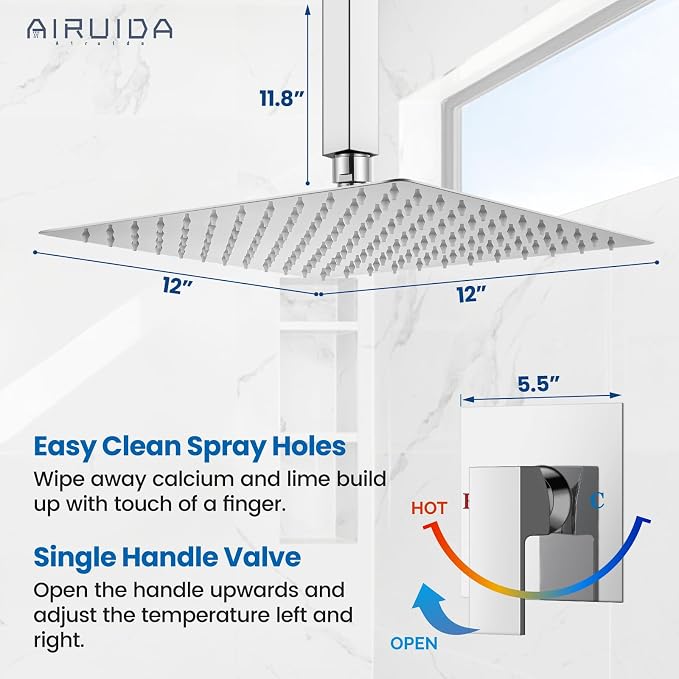 Airuida Shower Faucet Set and Handle Set Single Function Shower Trim Kit - Image 4