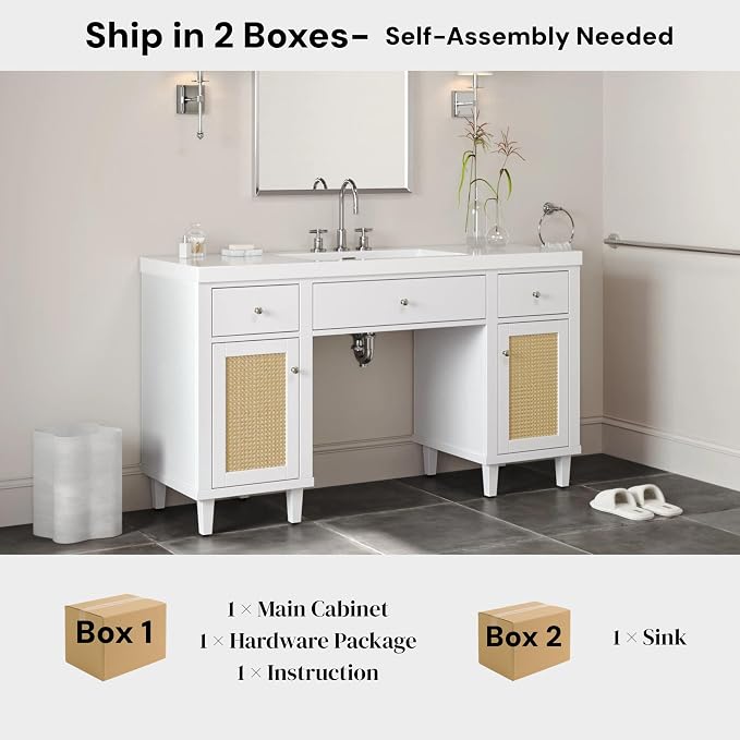 60 Inch ADA Compliant Bathroom Vanity - Image 6