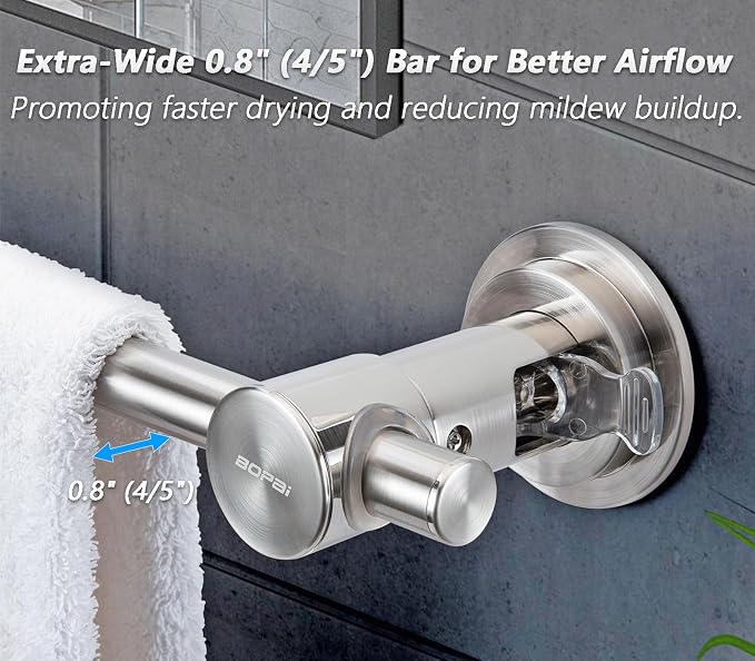 BOPai 24 inch Suction Cup Towel Bar – No Drill, - Image 5