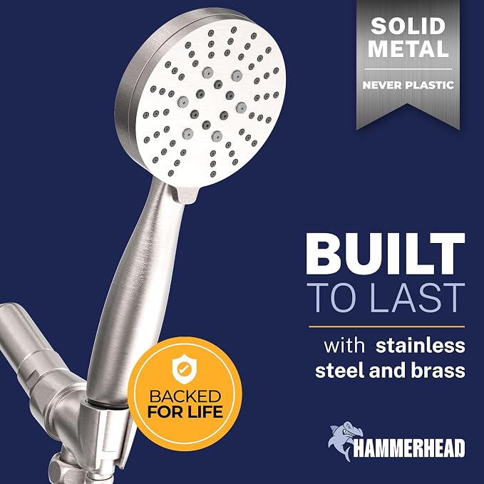 HammerHead Showers® Solid Metal 3-Spray Handheld Shower Head - Image 2