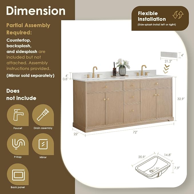 ALTAIR 72 Double Sink Bathroom Vanity - Image 2