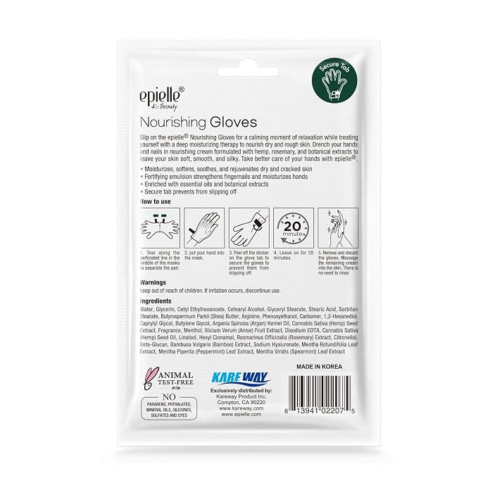 Epielle Nourishing Hand Mask 6 Pairs, Repair and Soften - Image 7