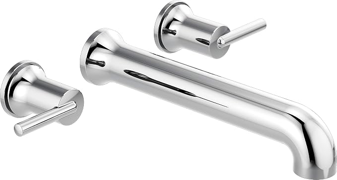 Delta Wall Mount Bathroom Faucet 3 Hole, Chrome Bathroom Sink Faucet by DeltaFaucet
