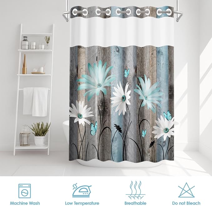 No Hook Rustic Farmhouse Shower Curtain - Image 6