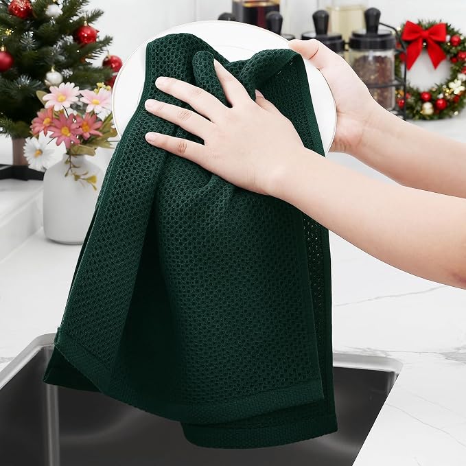 Homaxy 100% Cotton Waffle Weave Kitchen Dish Towels, Ultra Soft Absorbent Quick - Image 4