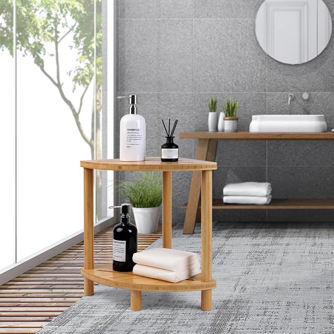 Upgraded Bamboo Corner Shower Stool - Image 6