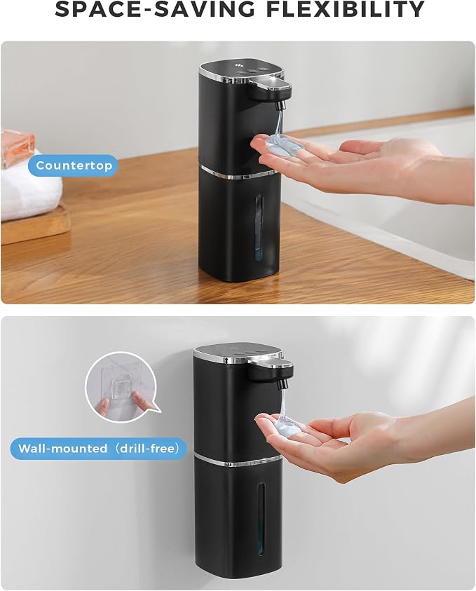 Automatic Liquid Soap Dispenser, 12.8oz Rechargeable, Adjustable Liquid Levels - Image 7