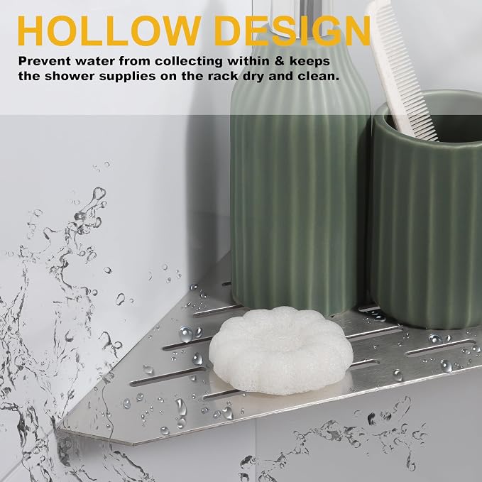 Recessed Corner Shower Shelf, Heavy Duty Shower Shelf, Grout in Bathroom Shelves - Image 5