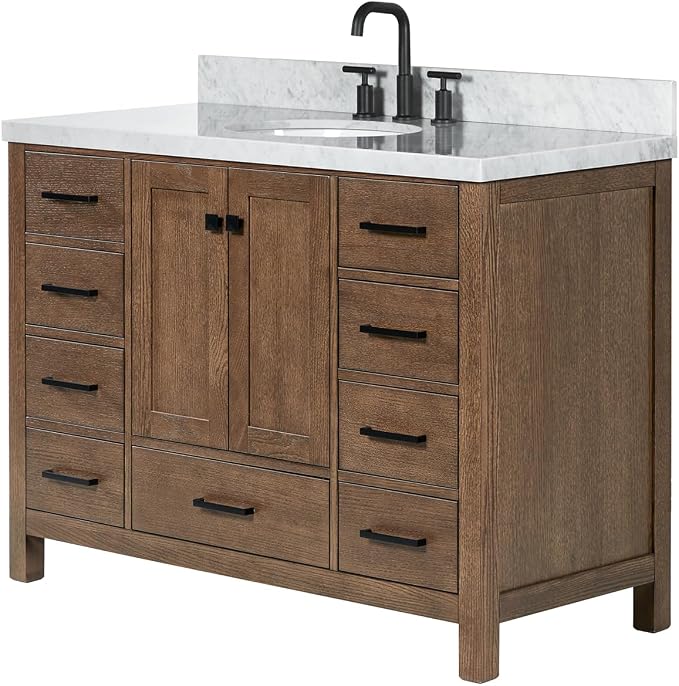 ARIEL Cambridge 49 Inch Single Oval Sink Bathroom Vanity - Image 4