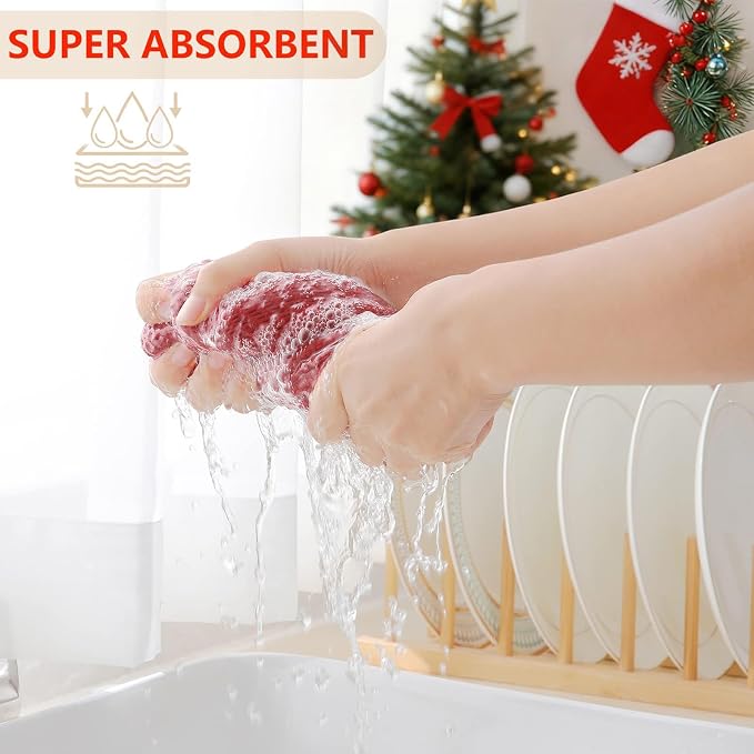 Homaxy 100% Cotton Waffle Weave Kitchen Dish Towels, Ultra Soft Absorbent Quick - Image 3