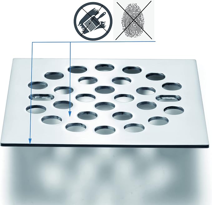 RRAJJ Square Improve 4-1/4 Inch Screw-in Shower Floor Drain Grate Strainer - Image 3
