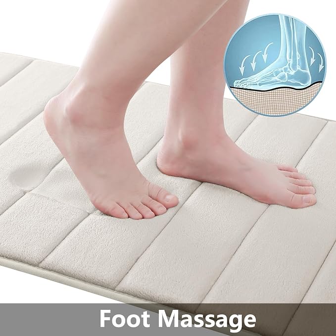 Buganda Memory Foam Bath Mat, Ultra Soft and Non-Slip Bathroom Rugs, Water - Image 2