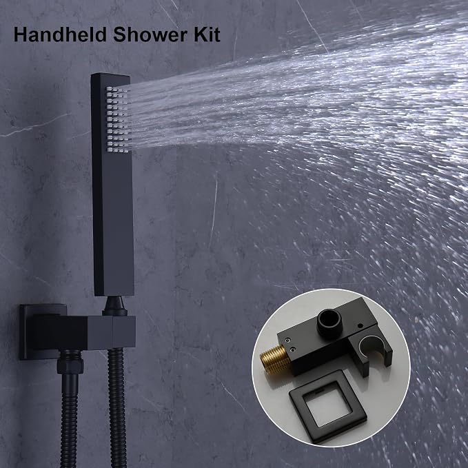 Bathroom Rainfall Shower System Wall Mount 8 Inch Shower Head - Image 5