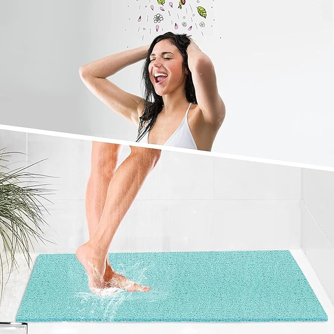 godehone Shower Mats Non Slip Without Suction Cups, PVC Loofah Bathroom Mats - Image 4