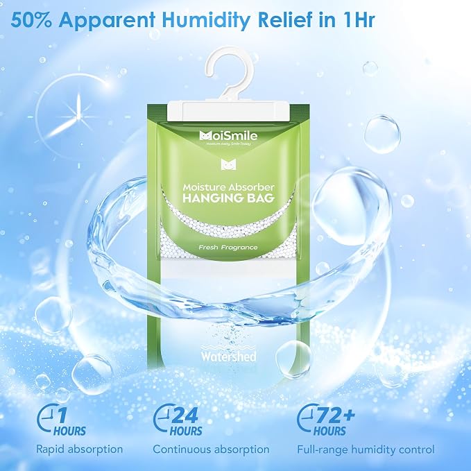 Moisture Absorbers 30 Pack Fresh Fragrance, Hanging Closet Dehumidifier Bags - Image 3