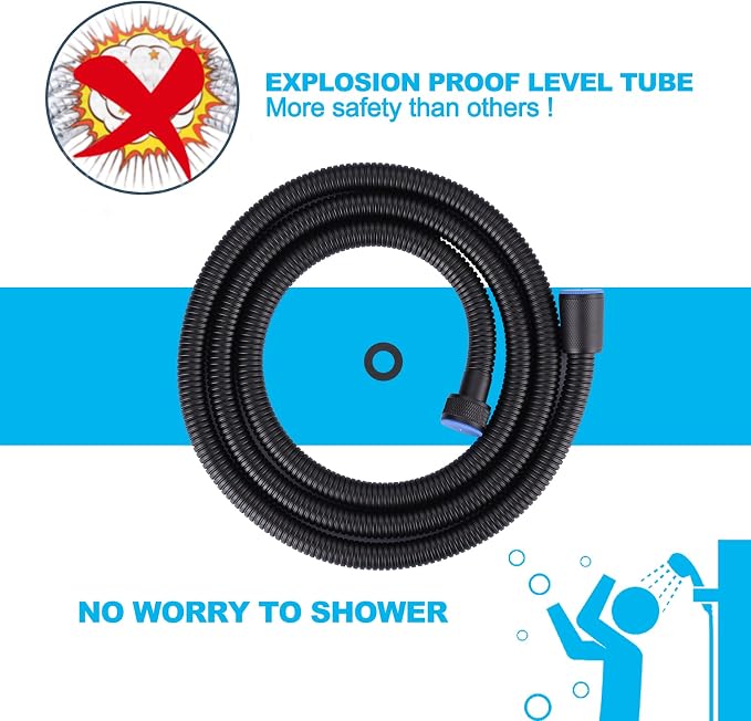 ALEASHA 79 Inches Shower Hose Matte Black Finished, SUS 304 Stainless Steel - Image 4