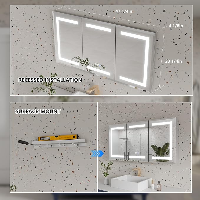 GroGro LED Lighted Bathroom Medicine Cabinet - Image 9