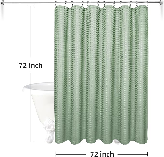 LaCyan 3 in 1 Waterproof Waffle Weave Shower Curtain and Clear Liner Set - Image 6