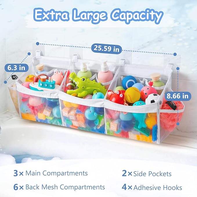 Criusia Extra Large Bath Toy Organizer - Image 2
