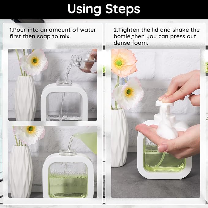 Segbeauty 10.1oz Foam Hand Soap Dispenser, Plastic Body Soap Shampoo Shower - Image 3