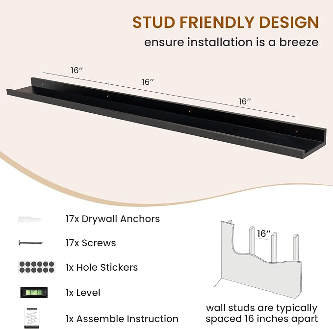 Axeman Picture Ledge Shelf, Floating Shelves - Image 5
