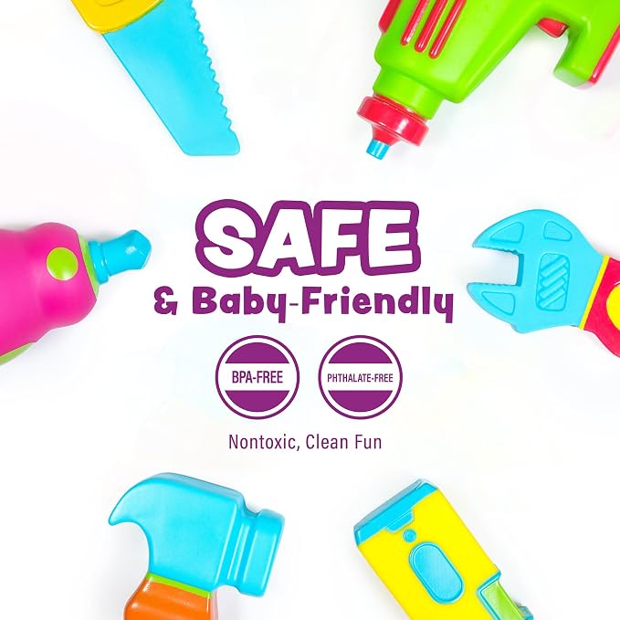 Tub Works® Tools™ Mold Free Bath Toys, 6 Pack | Sealed, No Hole Bath Toys - Image 6