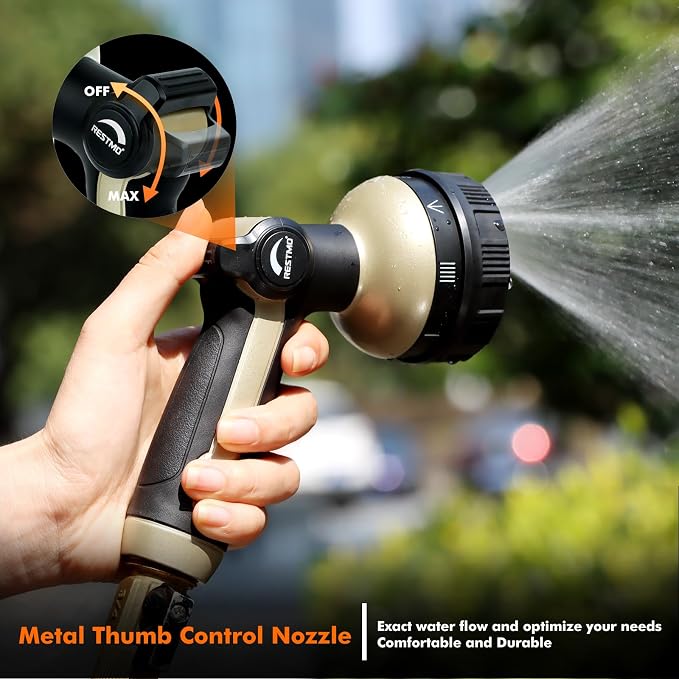 RESTMO Full Shower Hose Nozzle, Metal Spray Nozzle - Image 3