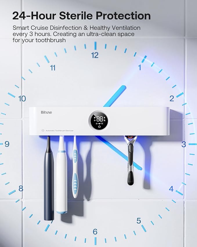Bitvae Toothbrush Holder, Cleaning and Fast Drying, 5 Toothbrush Slots or - Image 9