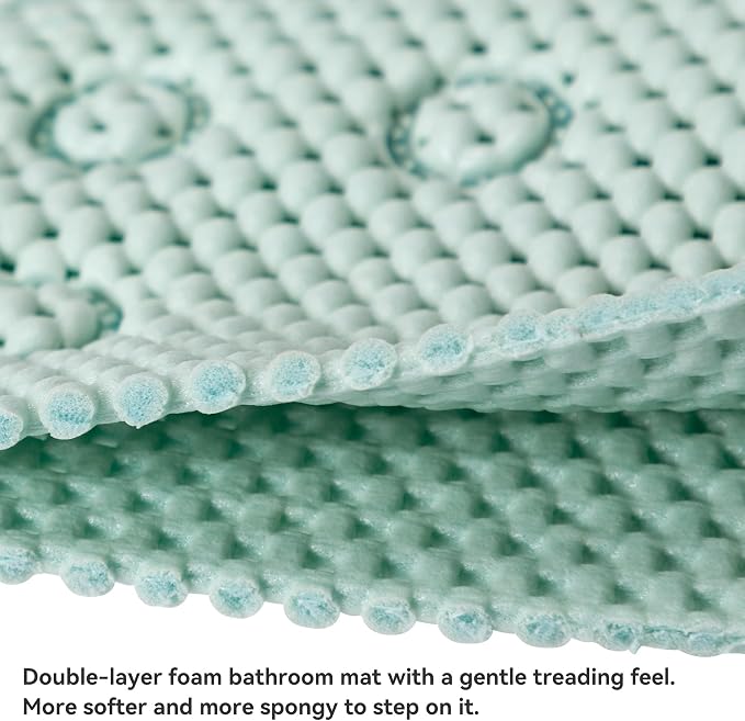Double Layer Foam Non Slip Bathtub Mat 37x17in, More Comfortable and Thicker - Image 4