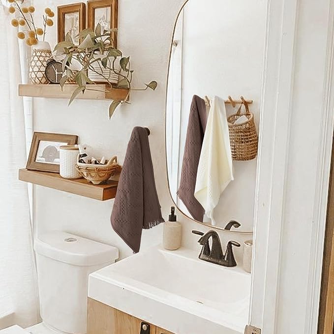 YoulerTex Luxury Decorative Hand Towels Bathroom: 2 Packs 14X30 100% Cotton - Image 3