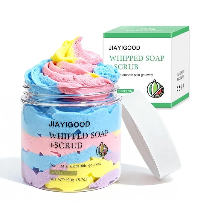 Cream Whipped Scrub Soap Bar by JIAYIGOOD