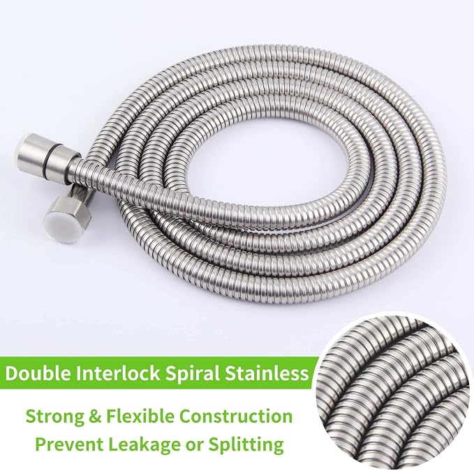 Handheld Shower Hose 79", Angle Simple Stainless Steel Flexible Shower Sprayer - Image 5