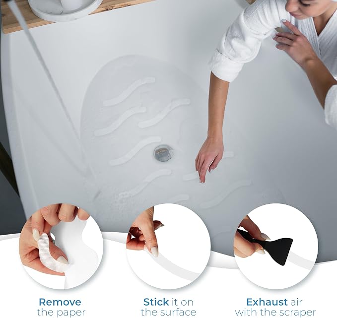 Anti Slip Shower Stickers 24 PCS, Premium Adhesive Bath Tub Stickers - Image 3