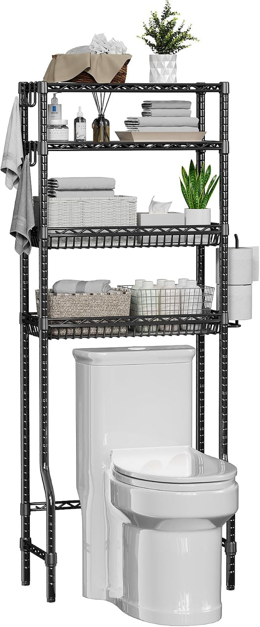 4-Tier Over The Toilet Storage, Bathroom Shelves by Alexayhome
