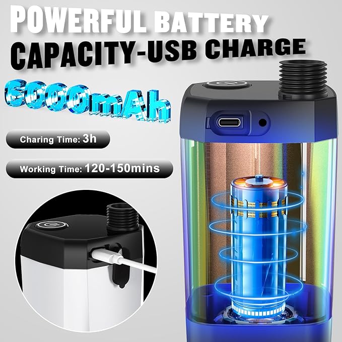 Portable Shower for Camping, Spopal 6000mAh Rechargeable Camping Shower - Image 2