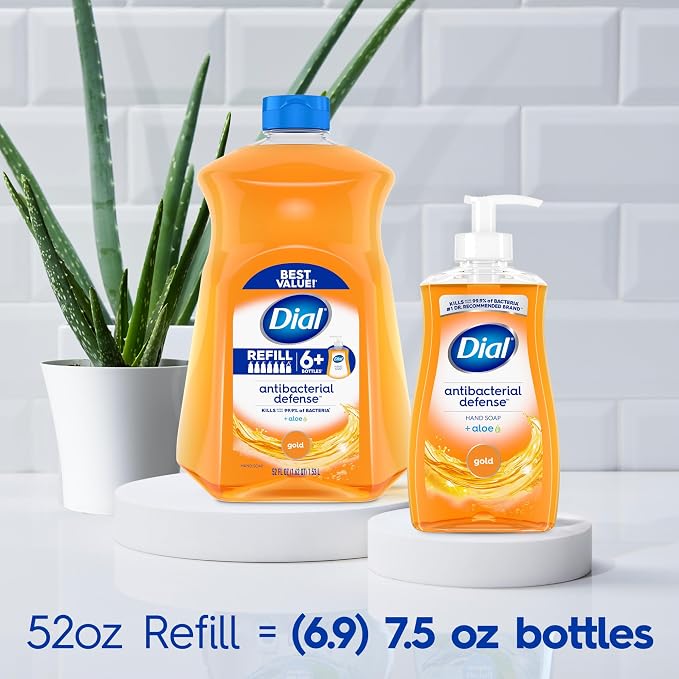 Dial Antibacterial Defense Liquid Hand Soap + Aloe, 52 Fl Oz Hand Soap Refill - Image 6