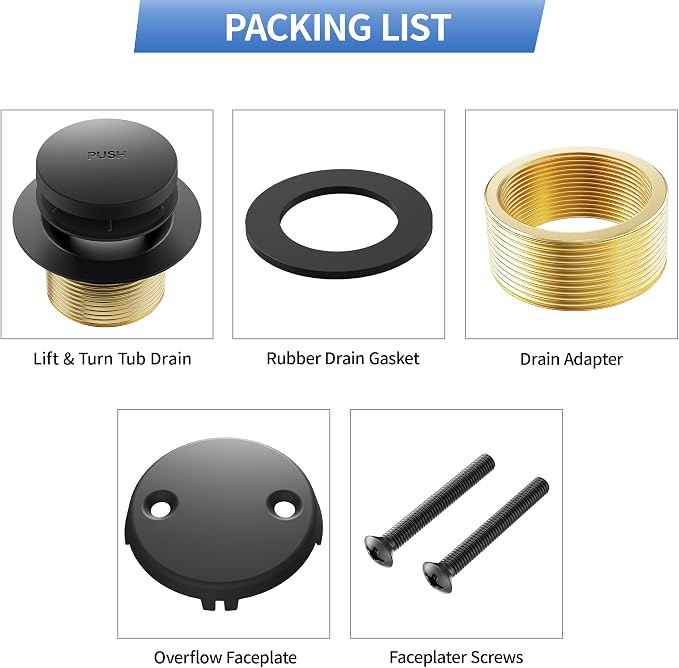Bathtub Drain Stopper Toe Taps Bathroom Sink Decoration Set, - Image 5