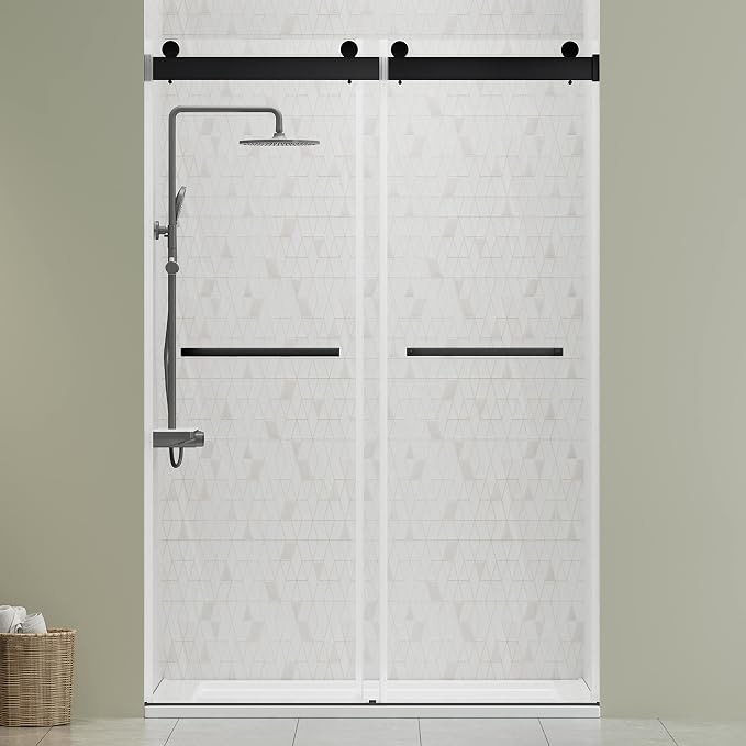 DELAVIN 44"-48"W x 75"H Frameless Shower Door, Double Sliding Shower Door - Image 2