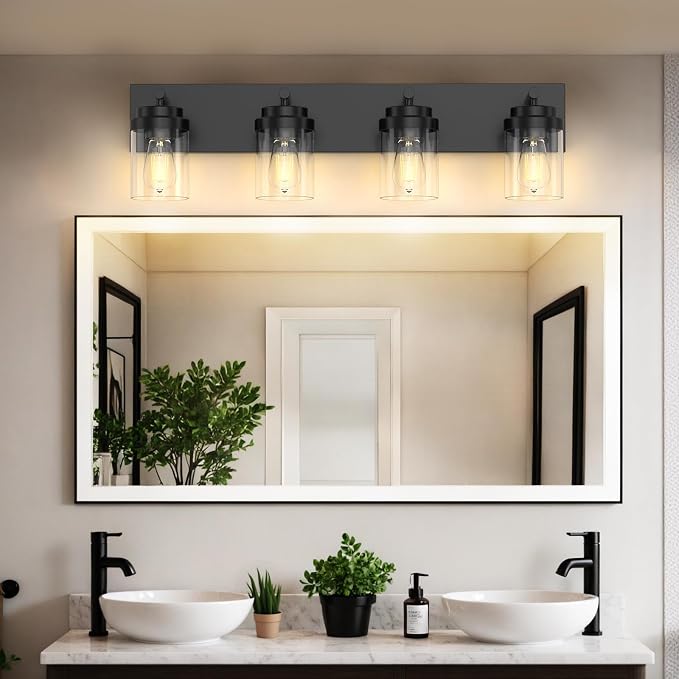 IZORRO Bathroom Vanity Light Fixture, 4-Light 27.5 Inch Matte Black Bathroom - Image 9