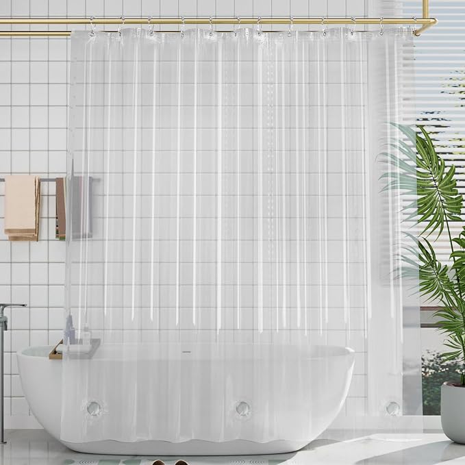 AmazerBath Plastic Shower Curtain, 70 x 72 Inches PEVA Heavy Duty Clear Shower - Image 8