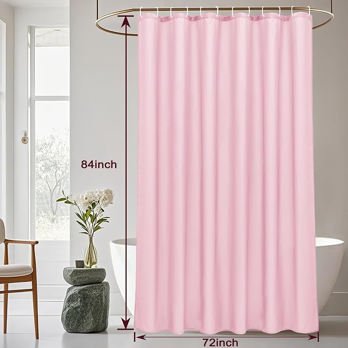 AooHome Extra Long Shower Liner, Polyester Solid Color Shower Curtain - Image 8