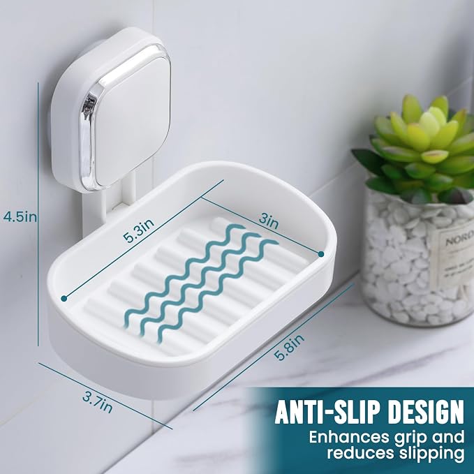TAILI Soap Holder Saver, Bar Soap Dish Tray Suction Cup - Image 4