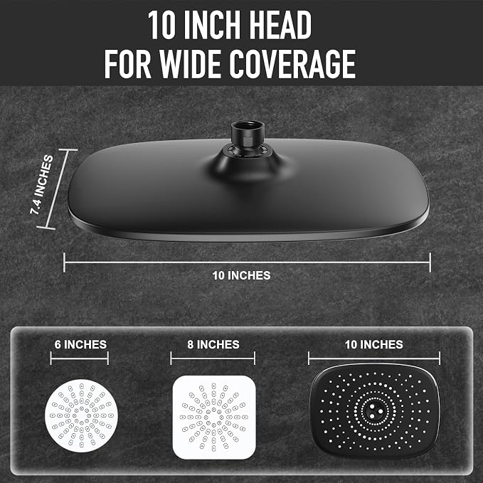 Veken 10 Inch Rain Shower Head - Image 2