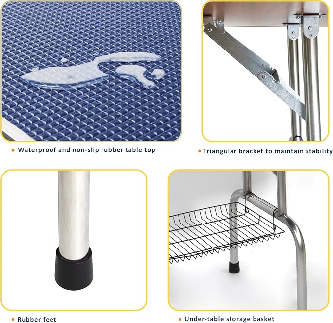 ROOMTEC 46" Dog Grooming Table, Foldable Home Pet Bathing Station - Image 4