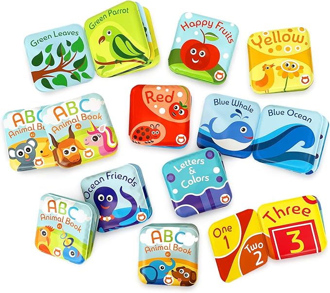 Super Bath Book Set of 12 (Fruits, Ocean Friends, Numbers Books; Color - Image 4