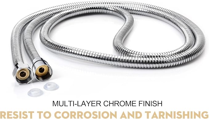 Shower Hose Extra Long 90 Inches Brushed Chrome Handheld Shower Head Hose - Image 7