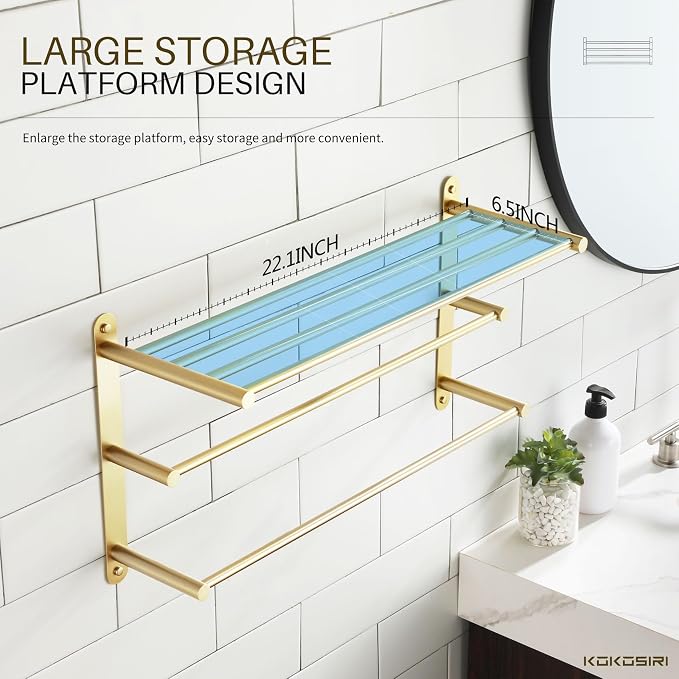 KOKOSIRI 3 Tier Bath Towel Rack 24 Inch Wall Mounted Rack - Image 7