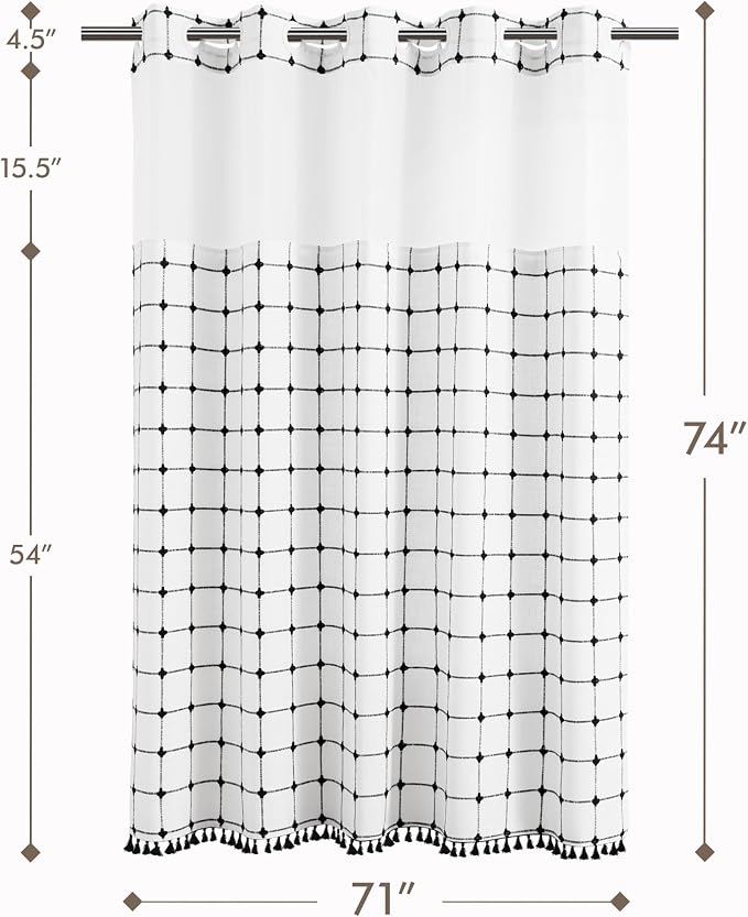 ROSERY No Hook Shower Curtain - Image 7