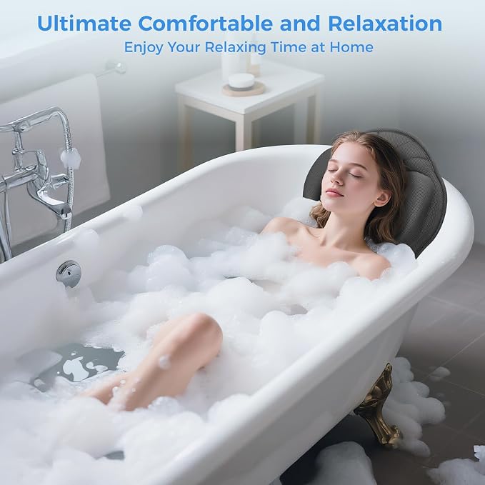 Full Body Bath Pillow for Tub Ergonomic Bathtub Pillow for Neck and Back Support - Image 6
