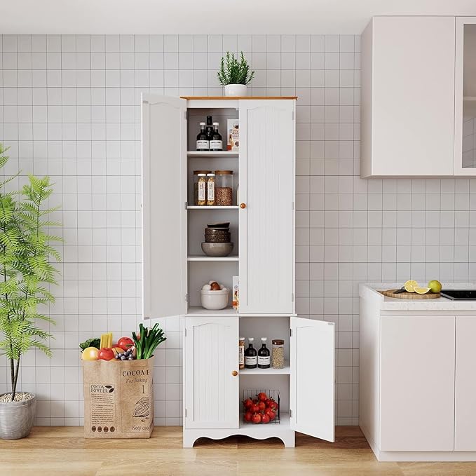 Yusong 72'' Tall Kitchen Pantry Cabinet, Freestanding Storage Cabinet - Image 2
